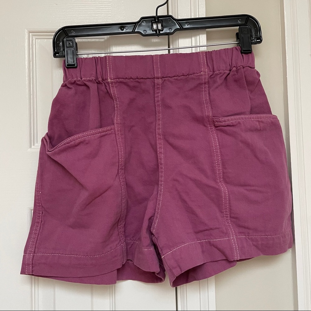 Purple Denim Shorts